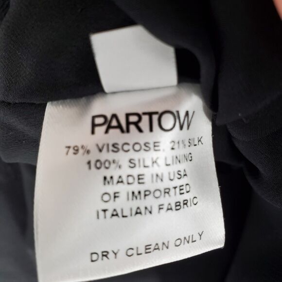 New Partow Womens Malin Hoodie Lace-Up Pullover Anorak Black Silk Blend Size 2 - Picture 4 of 5